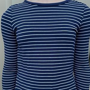 Old Navy Girls Striped 3/4 Length Sleeve Shirt